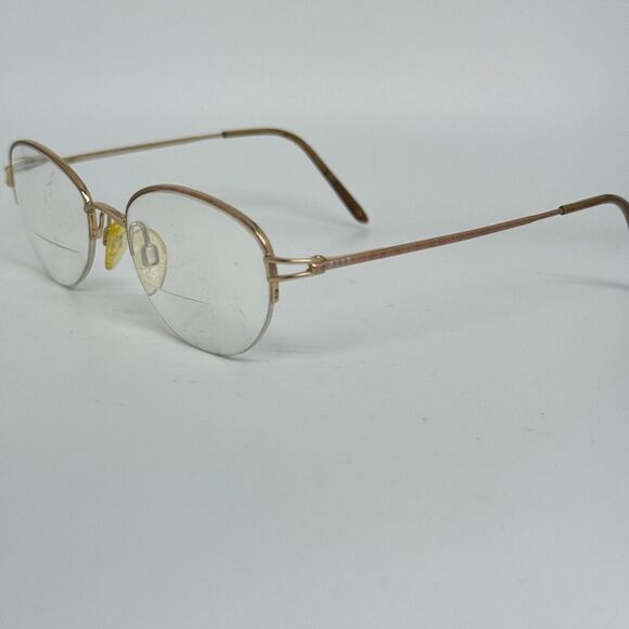 Elle Eyeglasses El18519 Gold Metal Frame 51-19-140 Half Rimless H14538 - Picture 2 of 8